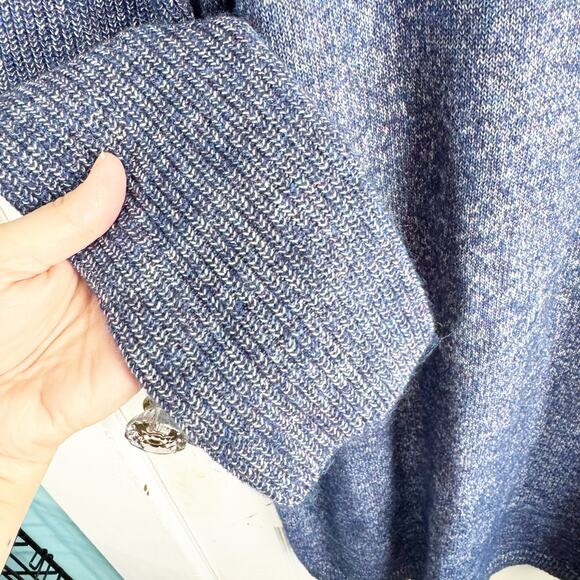 Talbots Zip Collar Sweater Dress Cotton Wool Blend Blue NEW Size Large L - Picture 4 of 10